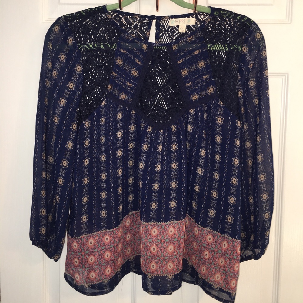 Love, fire size large top